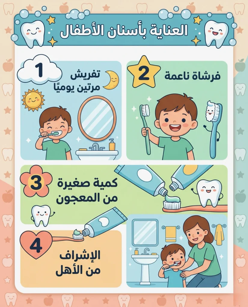 العناية بأسنان الأطفال في المنزل