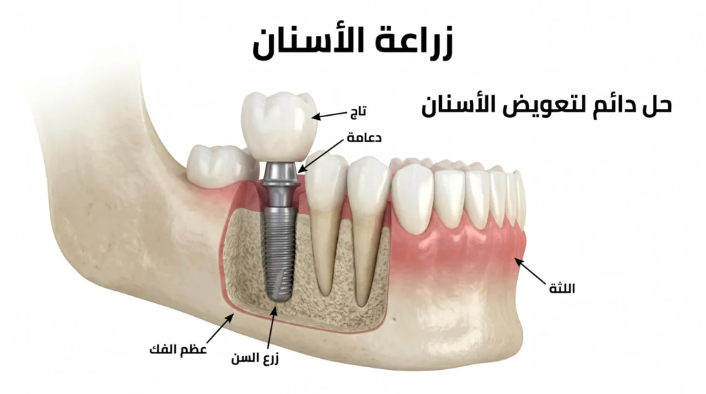 زراعة الأسنان لتعويض الأسنان المفقودة