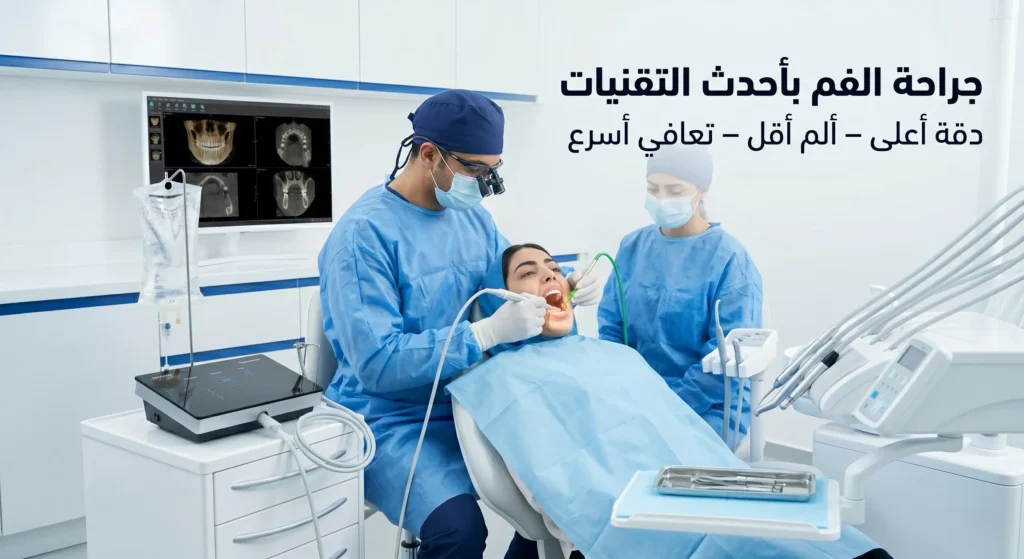 جراحة الفم في الرياض باستخدام أحدث التقنيات مثل الليزر والبيزوسيرجري