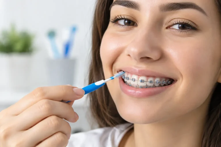 كيفية تنظيف حول تقويم الأسنان دون إيذاء اللثة